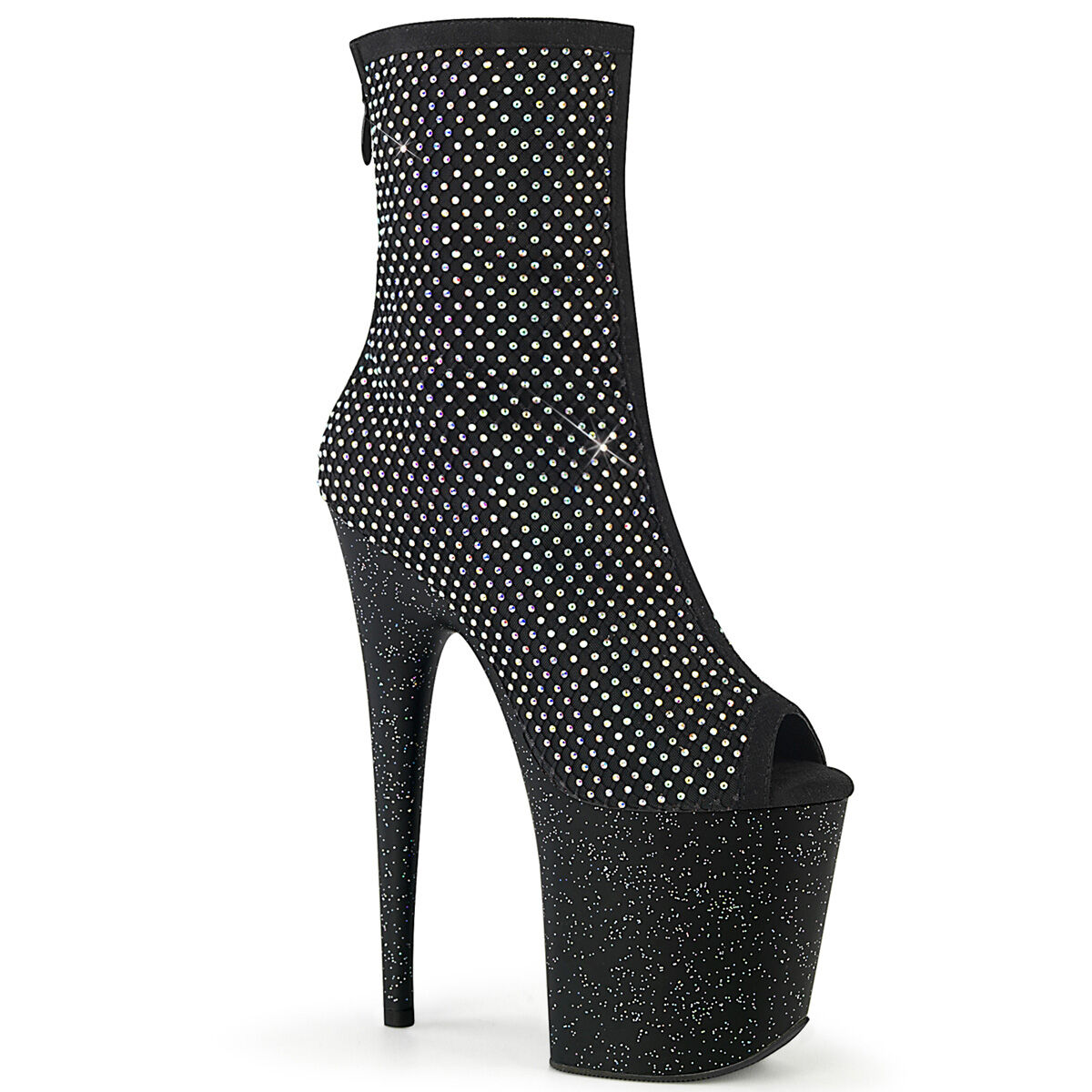 Pleaser FLAMINGO-1031GM Plateau Stiefeletten Schwarz Fabrix EU 35
