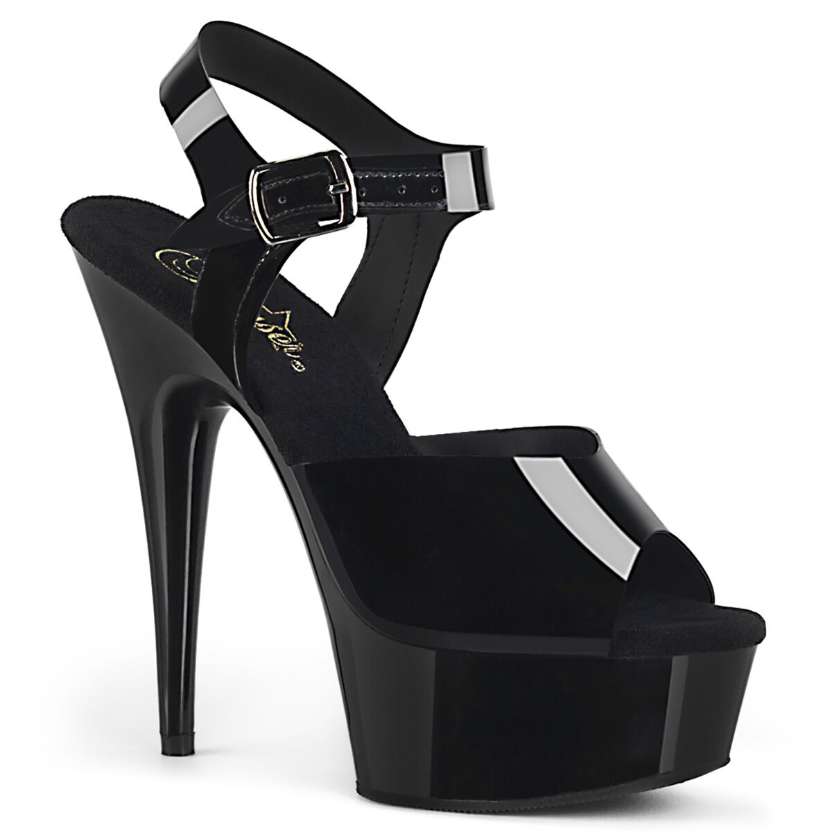 Pleaser DELIGHT-608N Damen Sandale Schwarz  EU 36