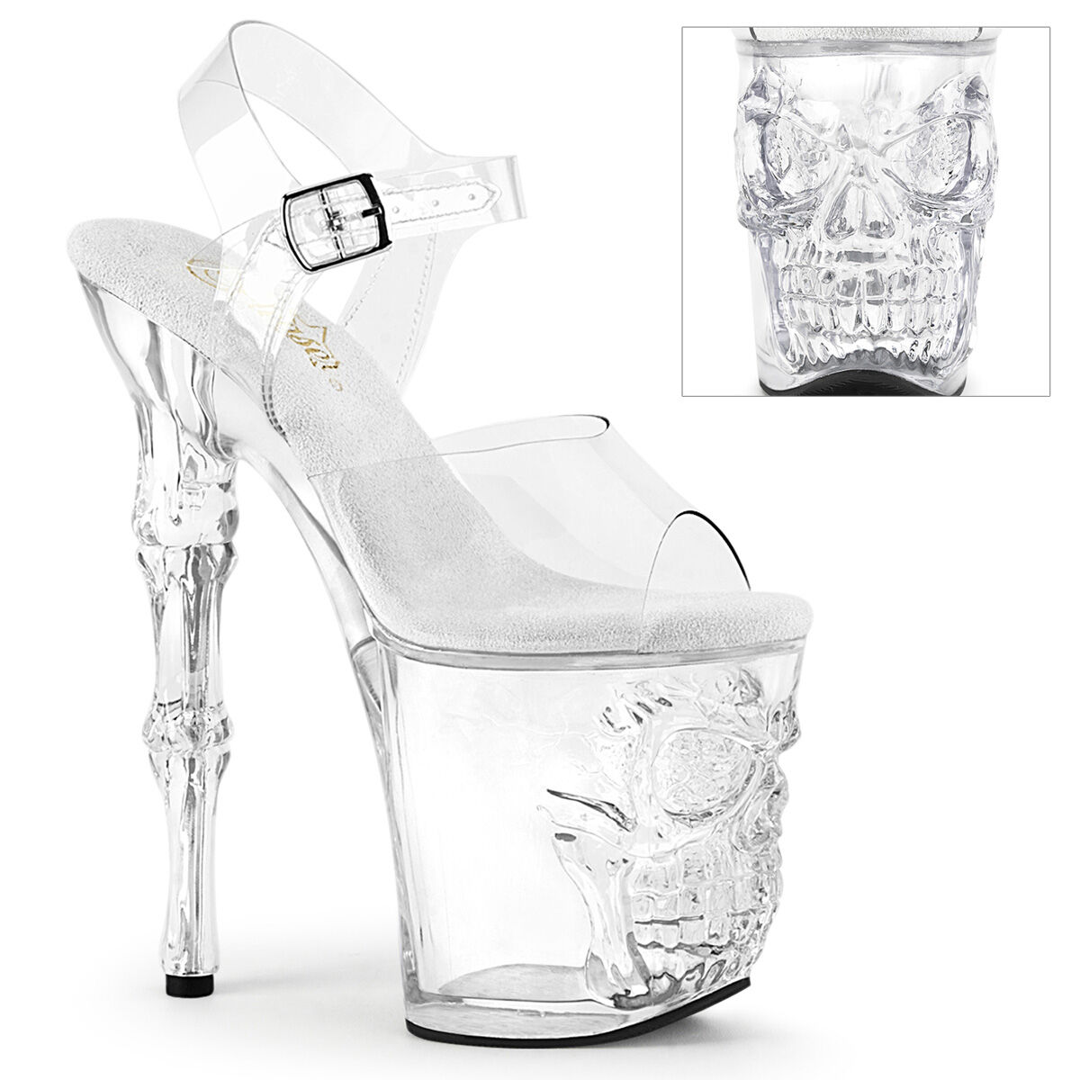 Pleaser RAPTURE-808 Damen Sandale Transparent
