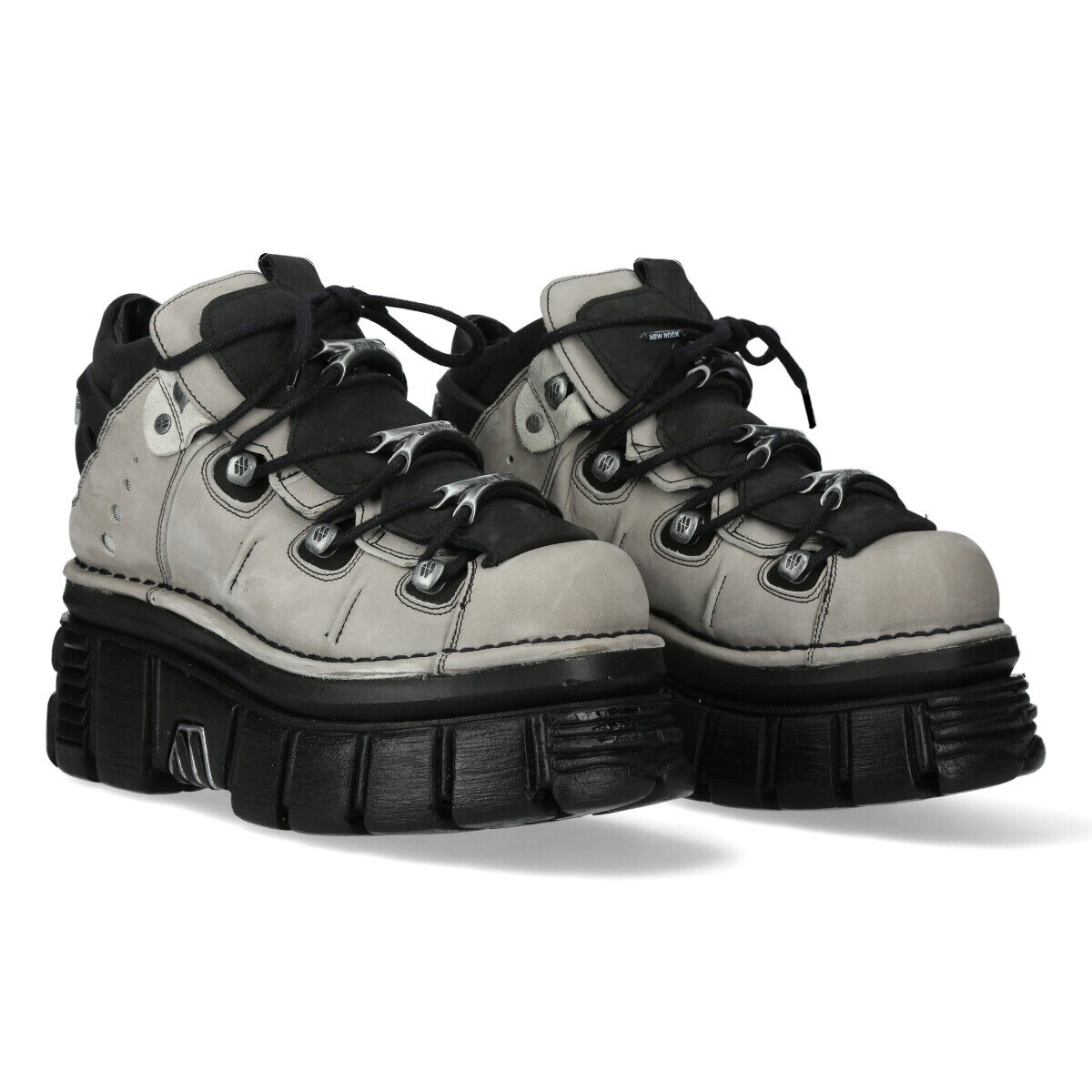 New Rock M-106-C96 Stiefelette Echtleder - Schwarz, Stiefel, Plateau-Sohle, Leder, Schwarz, Sneaker