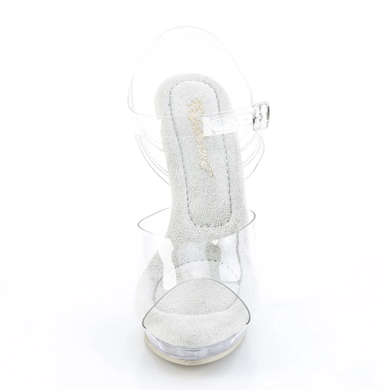 Fabulicious LIP-108 – Transparente Sandalette mit hellgrauer Sohle 44