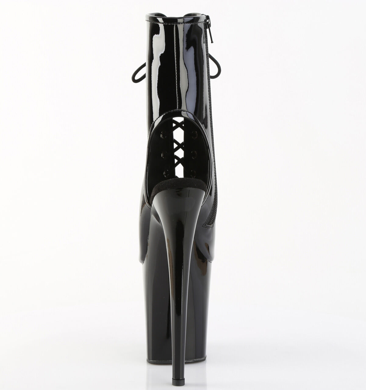 Pleaser FLAMINGO-1016 Plateau Stiefeletten Schwarz Lack EU 35