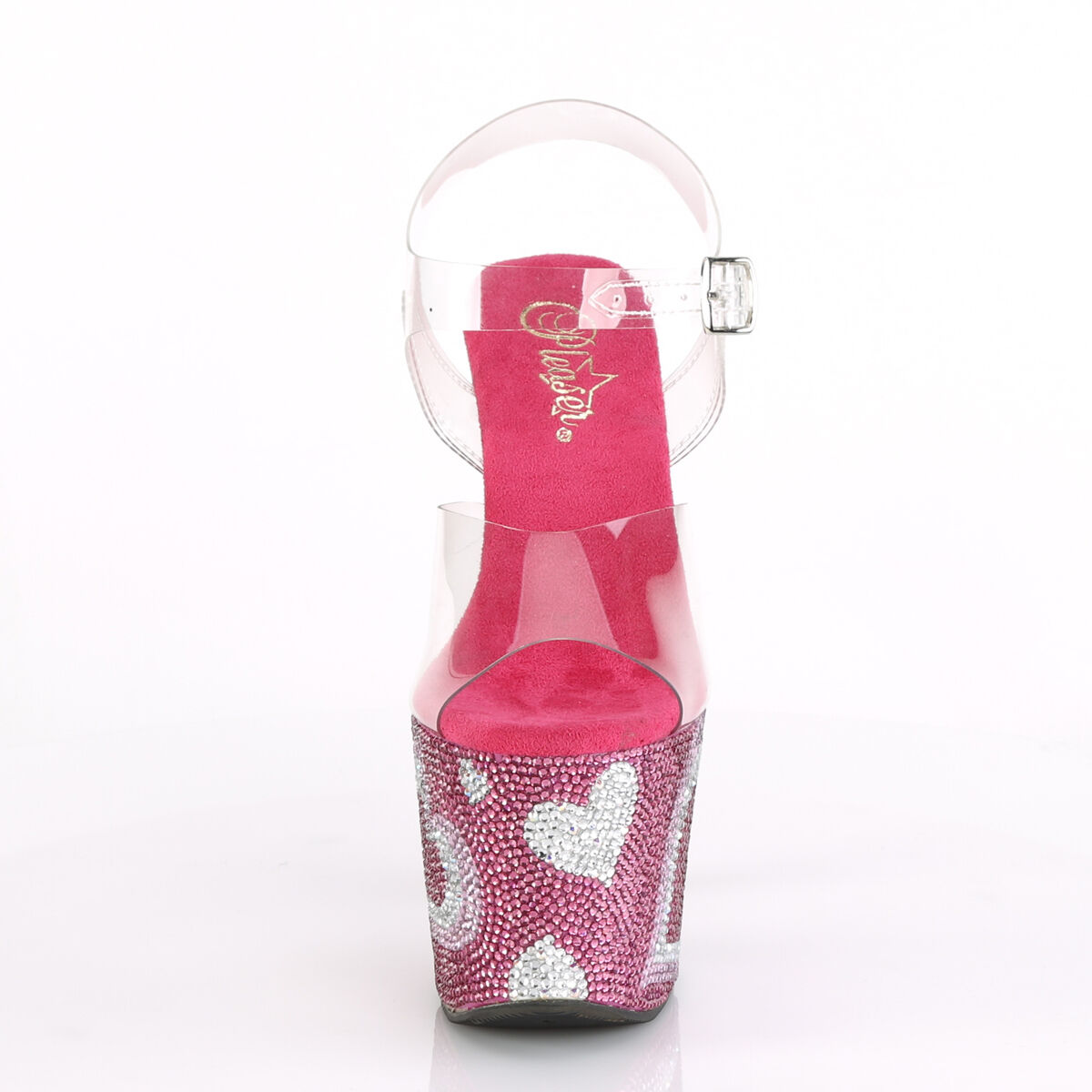 Pleaser LOVESICK-708HEART Damen Sandale Transparent  EU 36