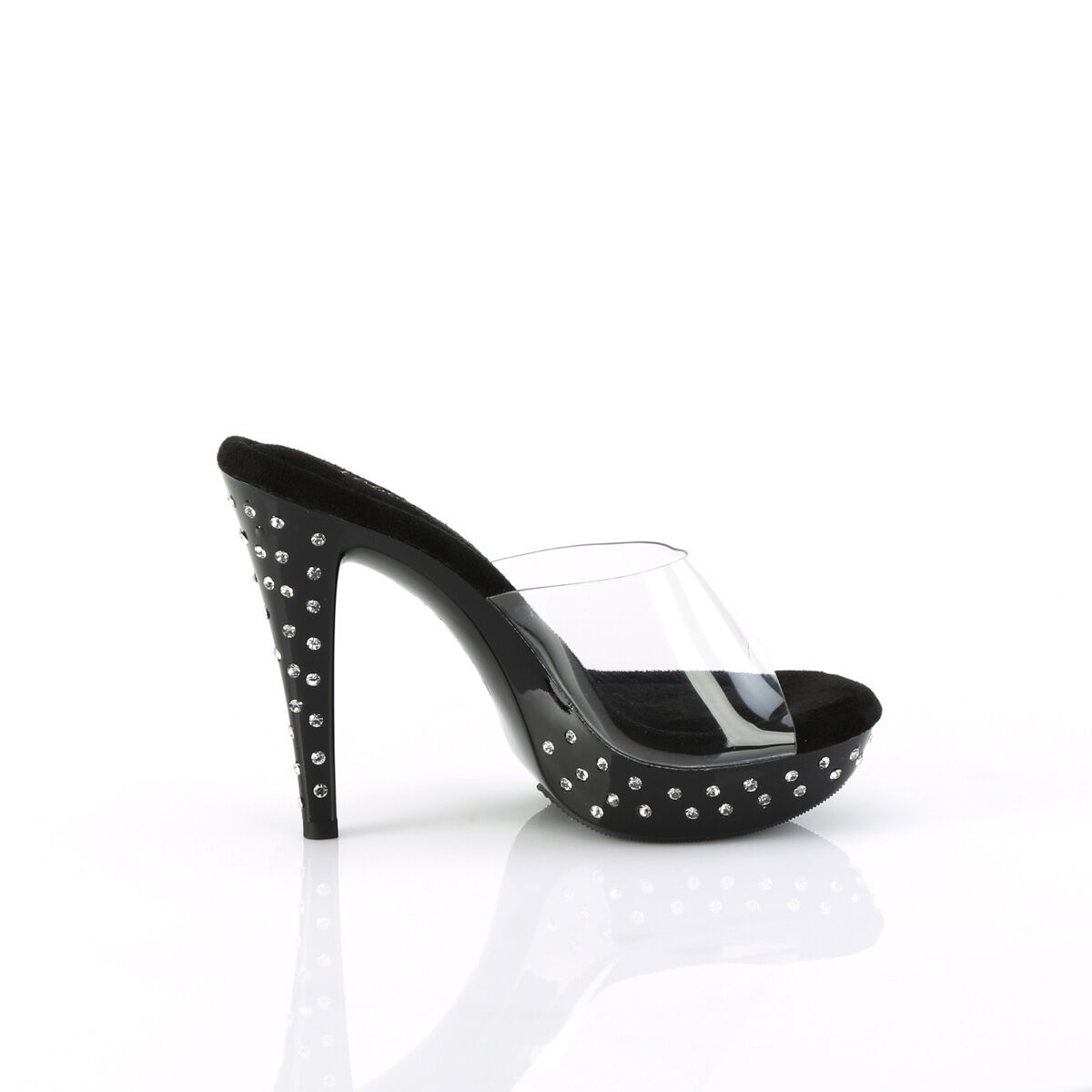Fabulicious COCKTAIL-501SDT Damen Slipper Transparent Schwarz EU 44