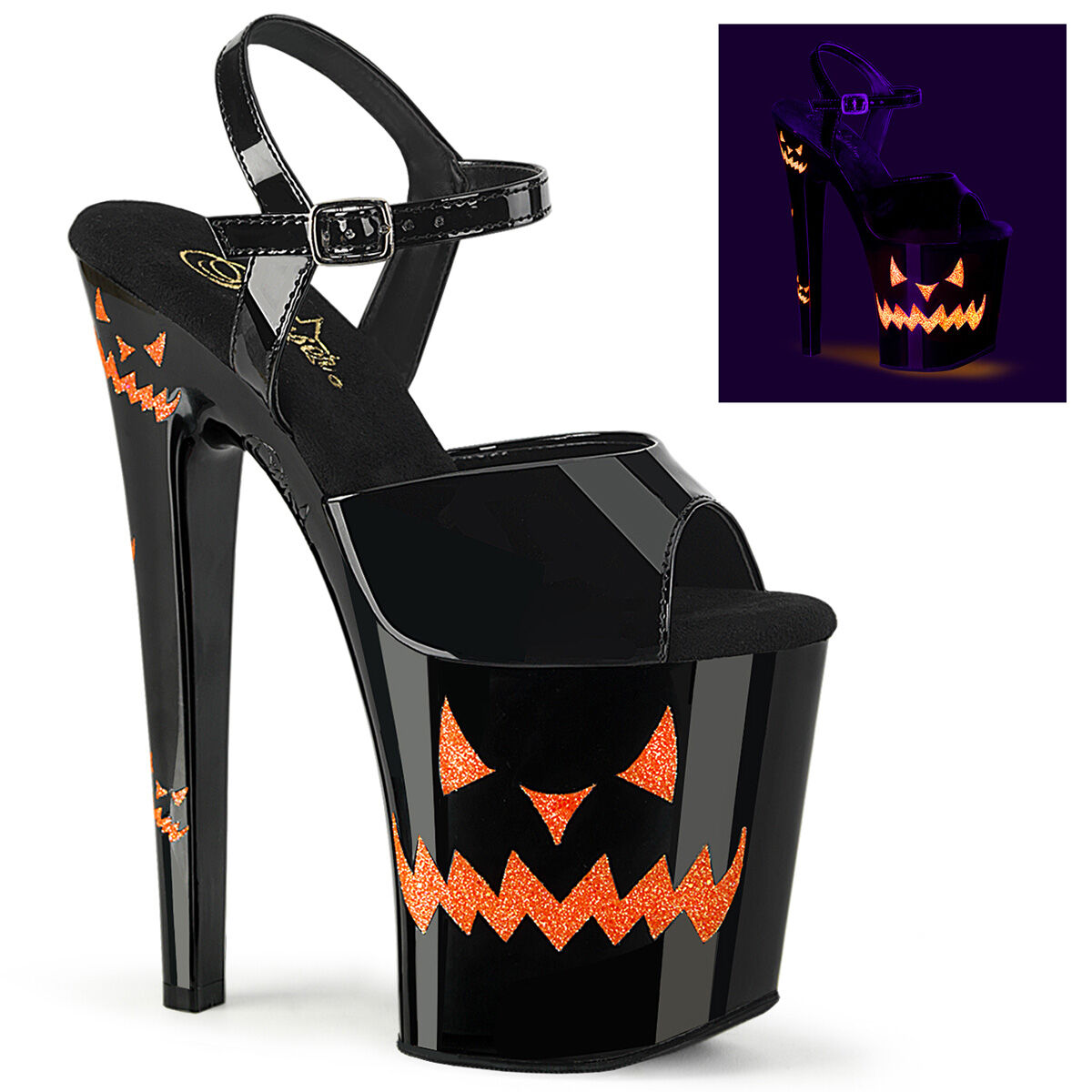 Pleaser XTREME-809JOL Damen Sandale Schwarz