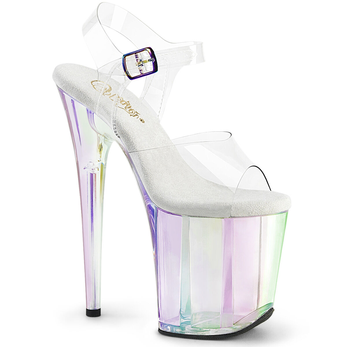 Pleaser FLAMINGO-808HT Damen Sandale Transparent