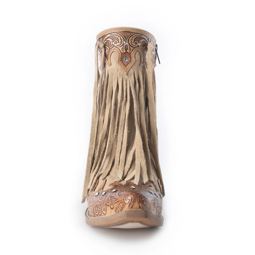 MYRA Nashville Nights Botki Western Boho z Frędzlami Ember
