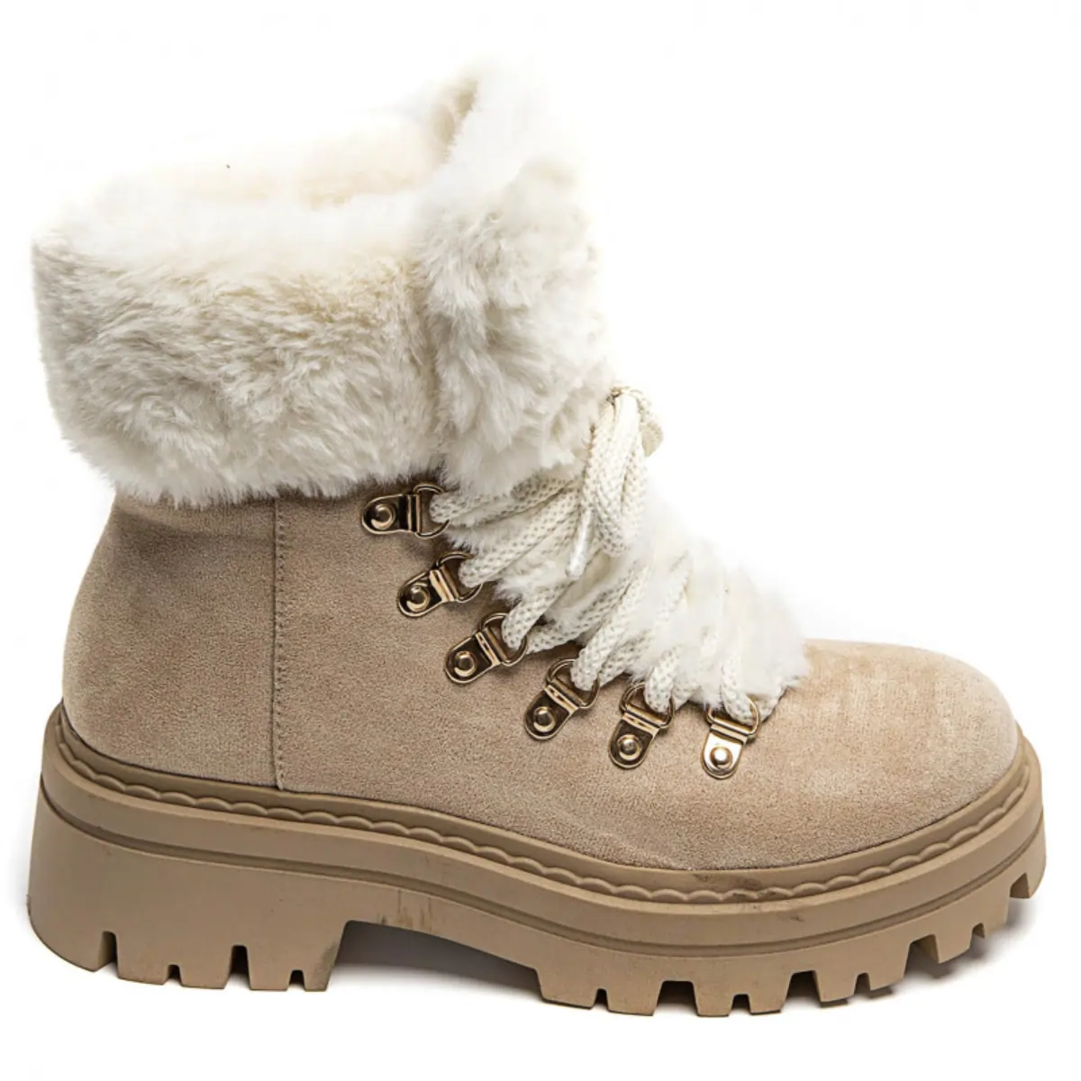 PeachyBoots Flauschige Winterstiefel Beige 41
