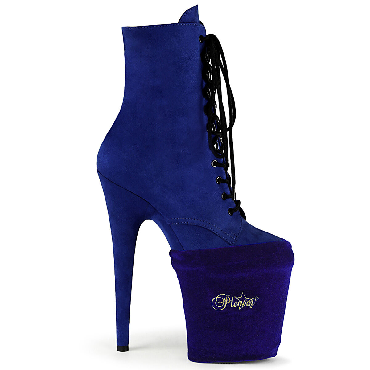 Pleaser PSP-RYBLVEL Calcetines protectores para plataforma azul oscuro terciopelo