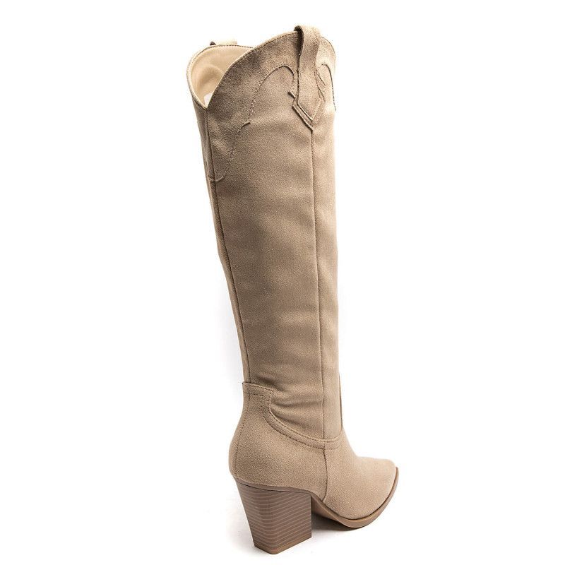 PEACHBOOTS Boho Western Boot Khaki veganes Rauhleder 41, Bekleidung, Schuhwerk, Schuh, Stiefel