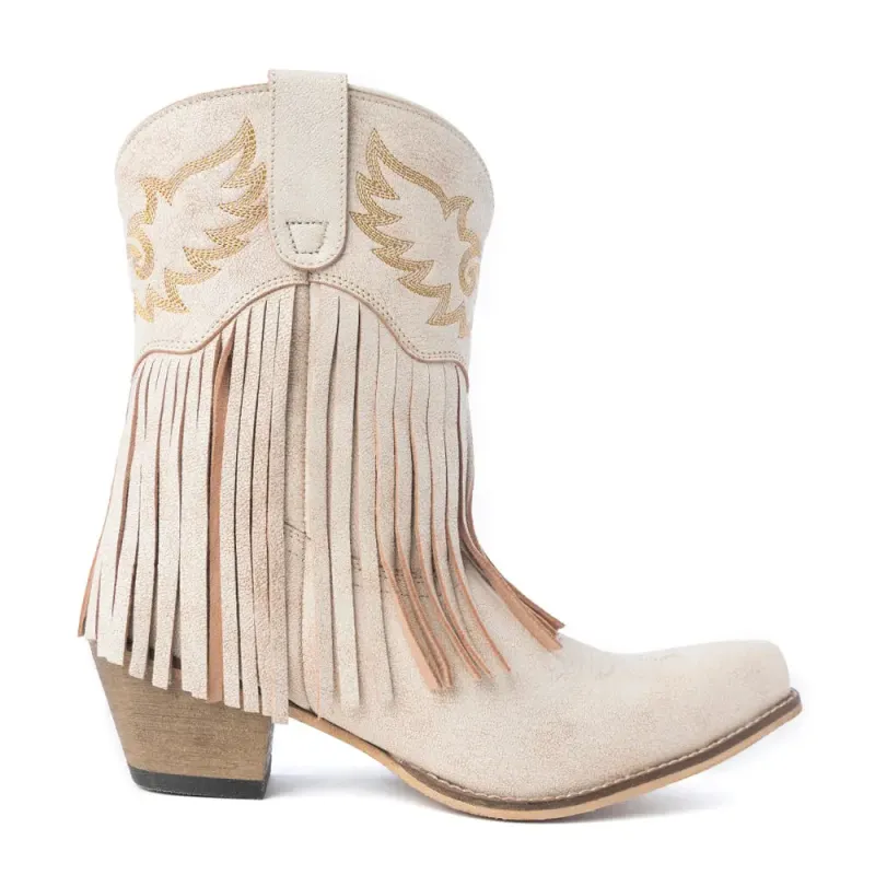MYRA Desert Angel Boho Western Botki Antyczna Biel 