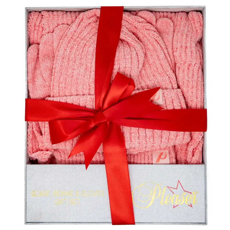 Pleaser Geschenkset Mütze, Schal, Handschuhe Baby Pink