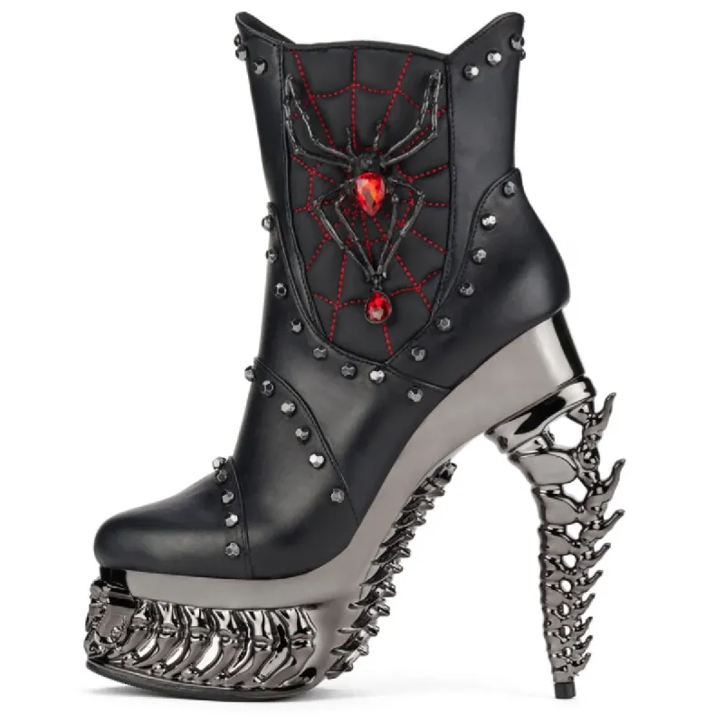 ALCHEMIE & HADES Black Widow Gotic Plateau Stiefelette Rot 43