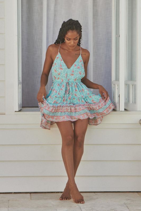 JAASE Pegaso Print Mini Kleid Blau - Strandkleid für den Sommer -  XS, Kleid, Strandkleidung, Erwachsene, Person, Frau, Kleid, Strandkleidung, Erwachsene, Person, Frau, Kleid, Strandkleidung, Erwachsene, Person, Frau, Kleid, Strandkleidung, Erwachsene, Pe