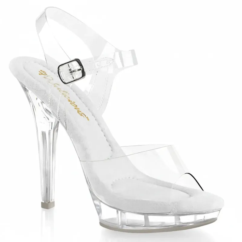 Fabulicious LIP-108 – Transparente Sandalette mit hellgrauer Sohle 44