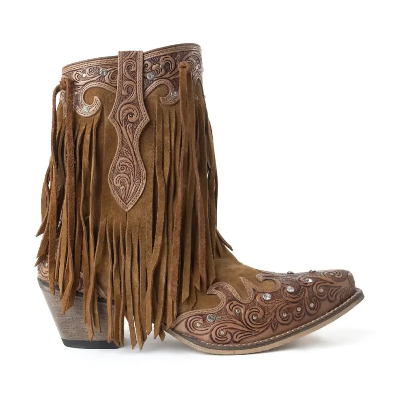Kopie von MYRA Desert Angel Boho Western-Stiefelette Antik Weiß #1