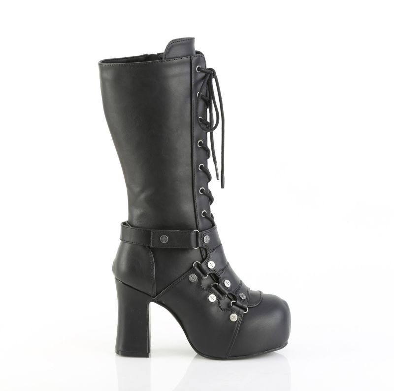 DemoniaCult GOTHIKA-152 Damen Vamp Stiefel Schwarz 37, Bekleidung, Schuhwerk, Schuh, Hoher Absatz