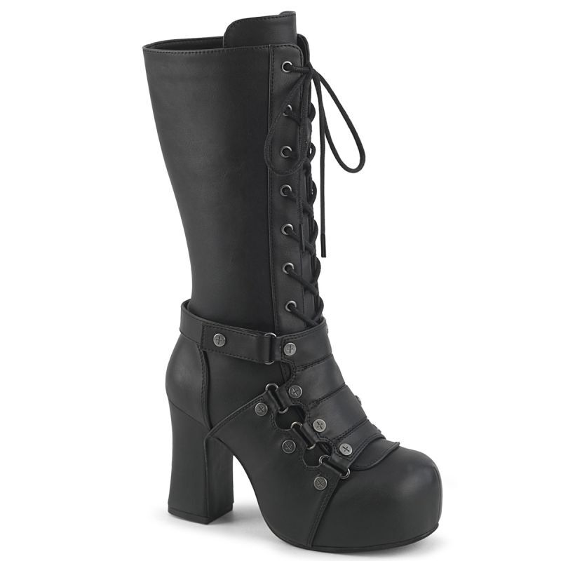 DemoniaCult GOTHIKA-152 Damen Vamp Stiefel Schwarz 37, Bekleidung, Schuhwerk, Schuh, Hoher Absatz