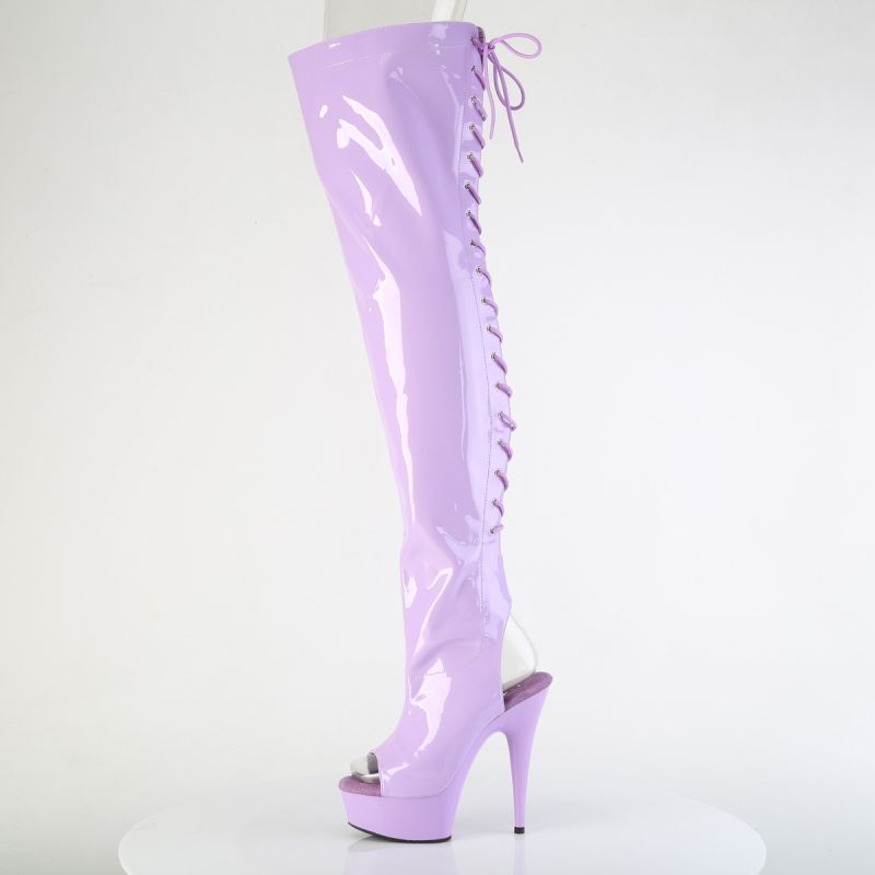 Pleaser DELIGHT-3017 Damen Stiefel Lavendel 36, Bekleidung, Schuhwerk, Hoher Absatz, Schuh
