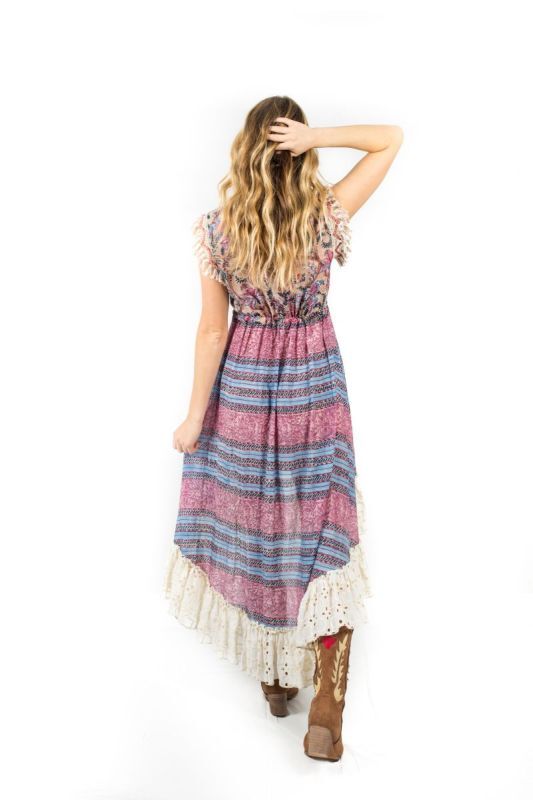 SAVAGE CULTURE Asymmetrisches Kleid Isla de Pascua II mit Fransen & Volants - S, Bekleidung, Kleid, Person, Strandmode, Modisch, Bekleidung, Kleid, Person, Strandmode, Modisch, Bekleidung, Kleid, Person, Strandmode, Modisch