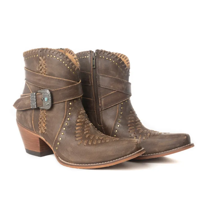 MYRA Haleys High Peak Botki Western Boho Dusty Tan 