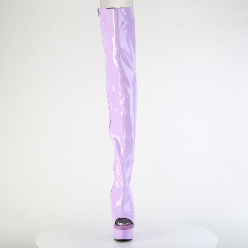 Pleaser DELIGHT-3017 Damen Stiefel Lavendel 36, Purpur, Schwert, Töpferei, Lampe, Vase