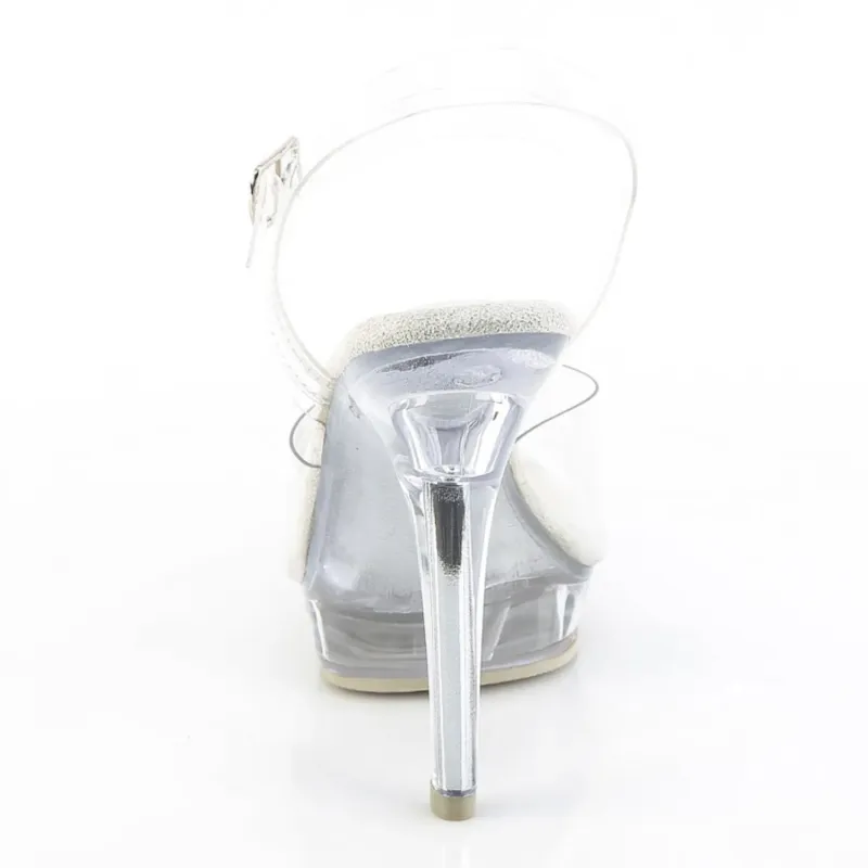 Fabulicious LIP-108 – Transparente Sandalette mit hellgrauer Sohle 44