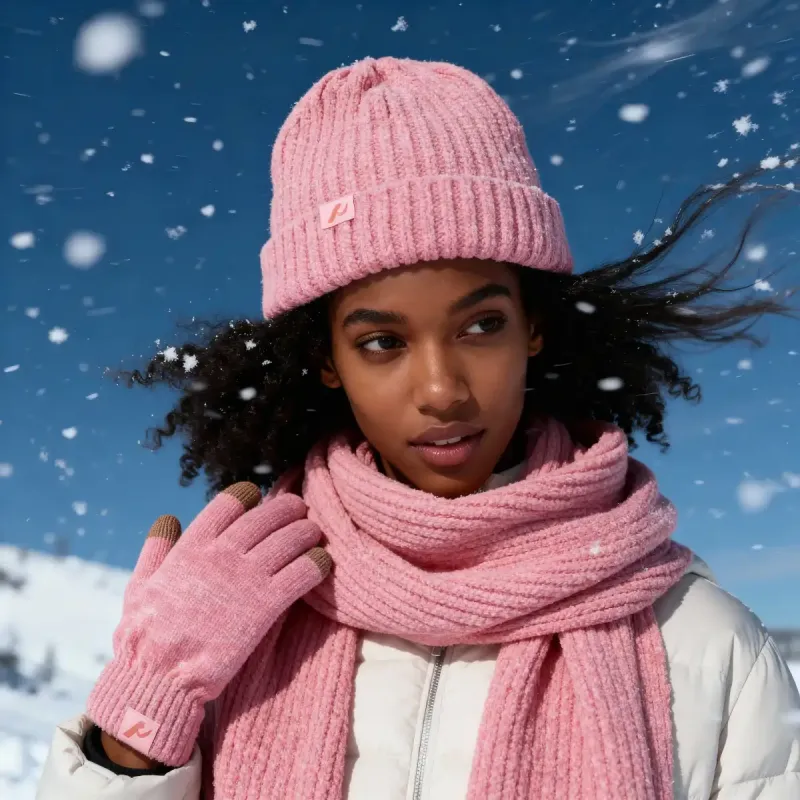 Pleaser Geschenkset Mütze, Schal, Handschuhe Baby Pink