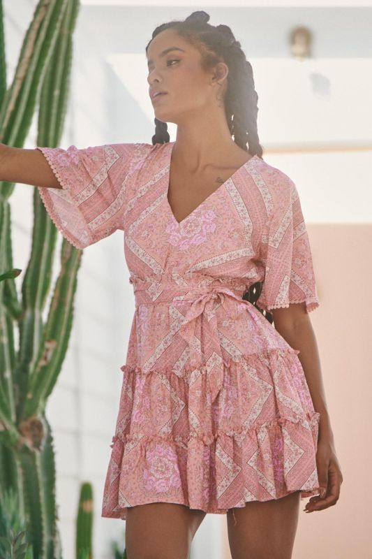 JAASE Afrodita Mini Kurzarmkleid Daya in Rosa – Leicht & Stylisch -  XS, Kleid, Ärmel, Strandmode, Person, Frau, Kleid, Ärmel, Strandmode, Person, Frau, Kleid, Ärmel, Strandmode, Person, Frau, Kleid, Ärmel, Strandmode, Person, Frau, Kleid, Ärmel, Strandmo