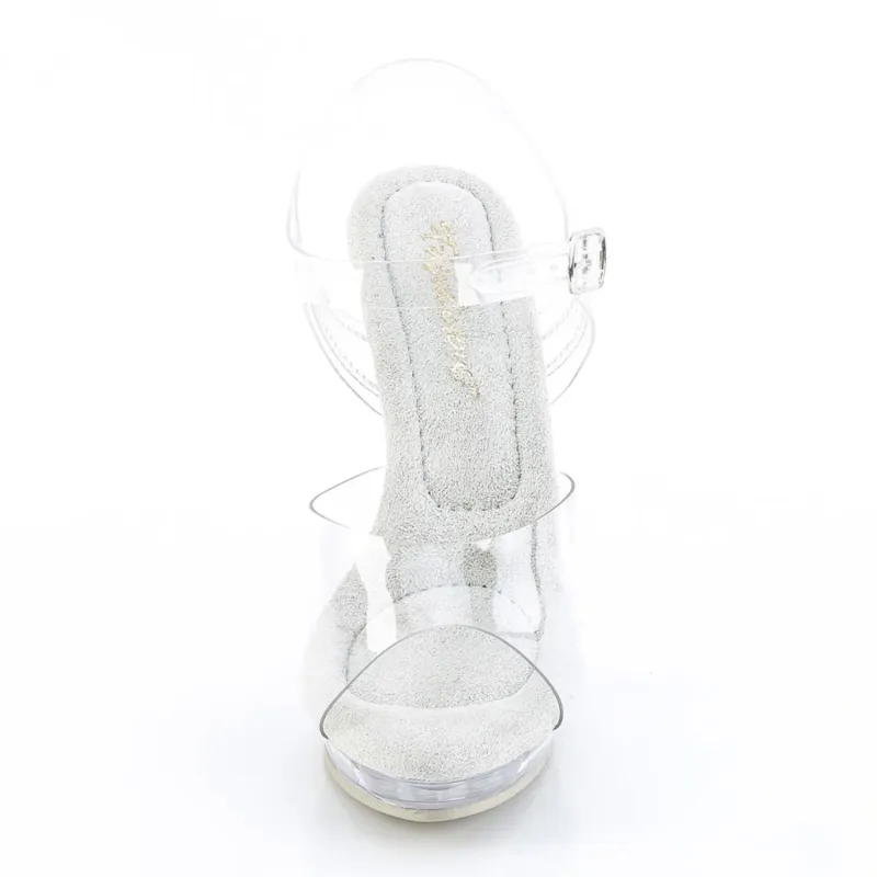 Fabulicious LIP-108 – Transparente Sandalette mit hellgrauer Sohle 44